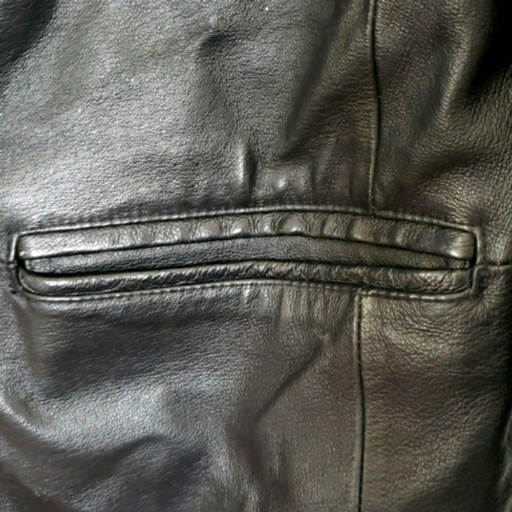 Croft & Barrow Men's Large Black Leather Jacket - Picture 3 of 8